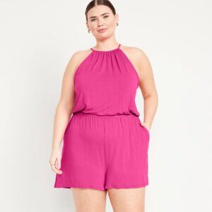 NWT Old Navy Hot Pink Sleeveless Romper Women's size 2X
